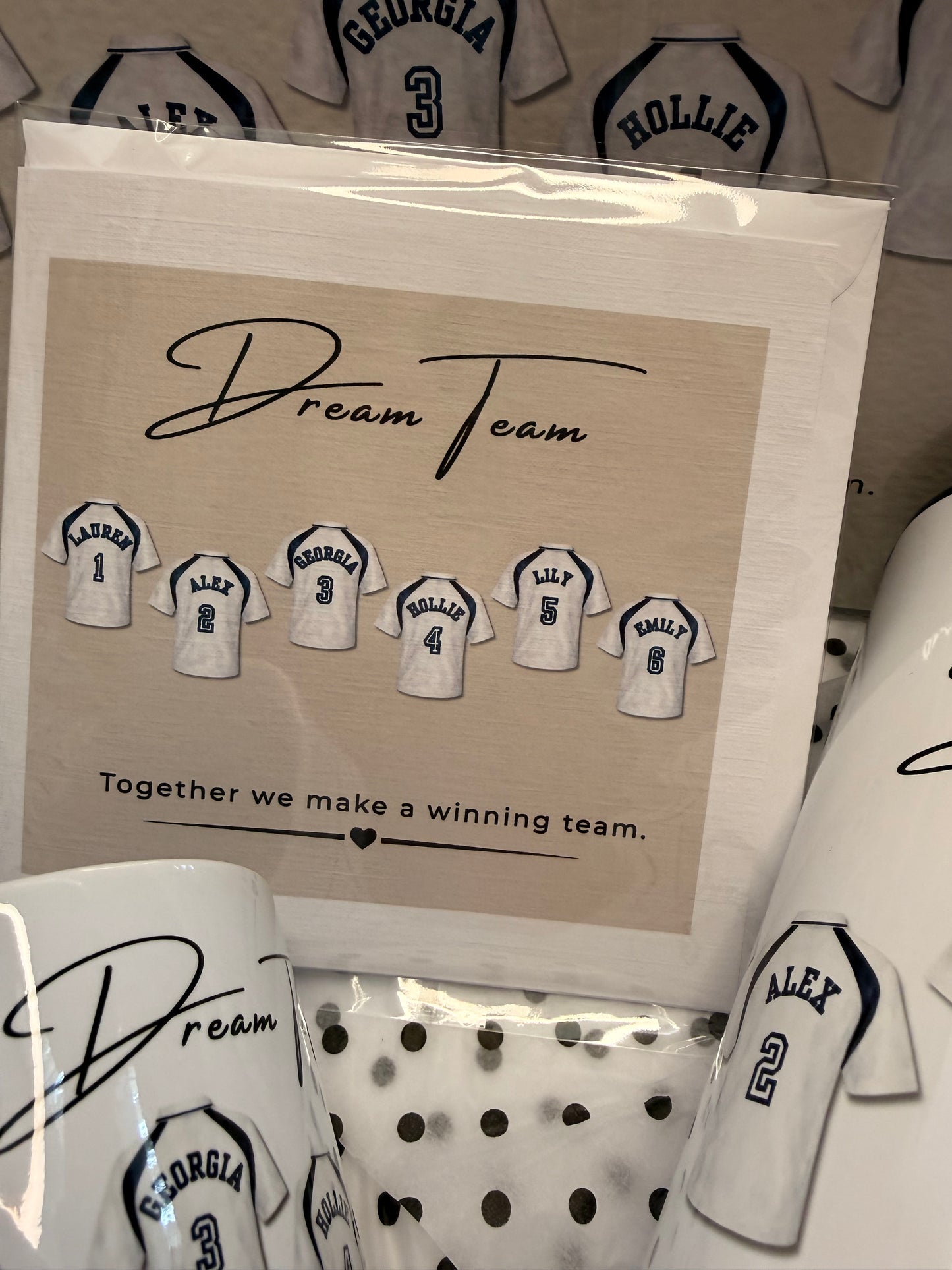 Personalised Football Dream Team Print, Mug, Tumbler & Card