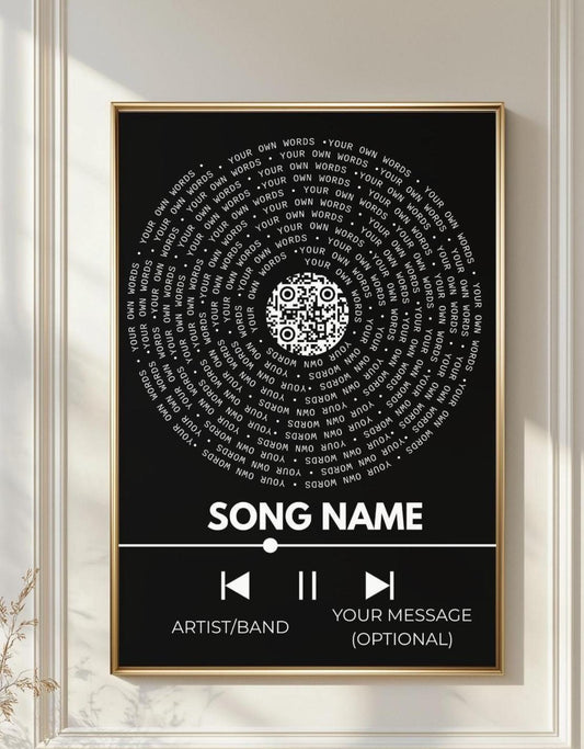 Custom Song Lyrics Art Print • Personalized QR Code Anniversary Gift