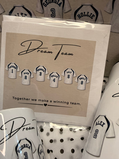 Personalised Football Dream Team Print, Mug, Tumbler & Card