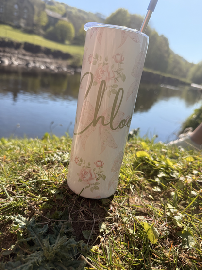 Personalised Pastel Bow Name Tumbler 20oz