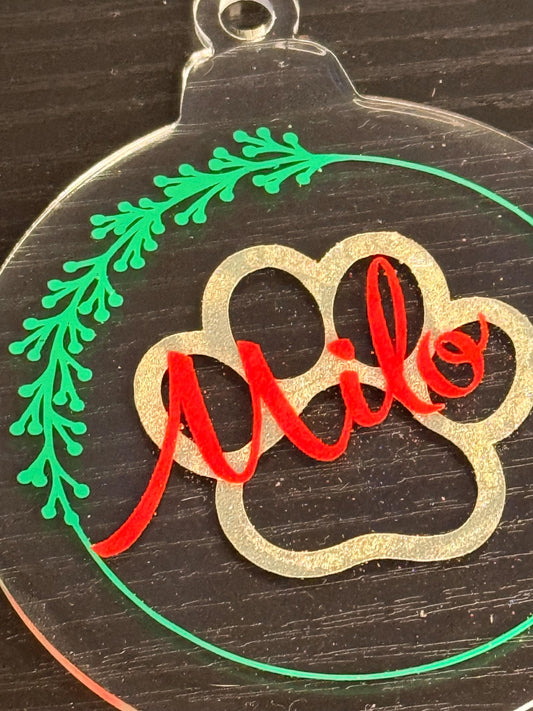 Personalized Pet Name Christmas Bauble: Handmade Keepsake Ornament