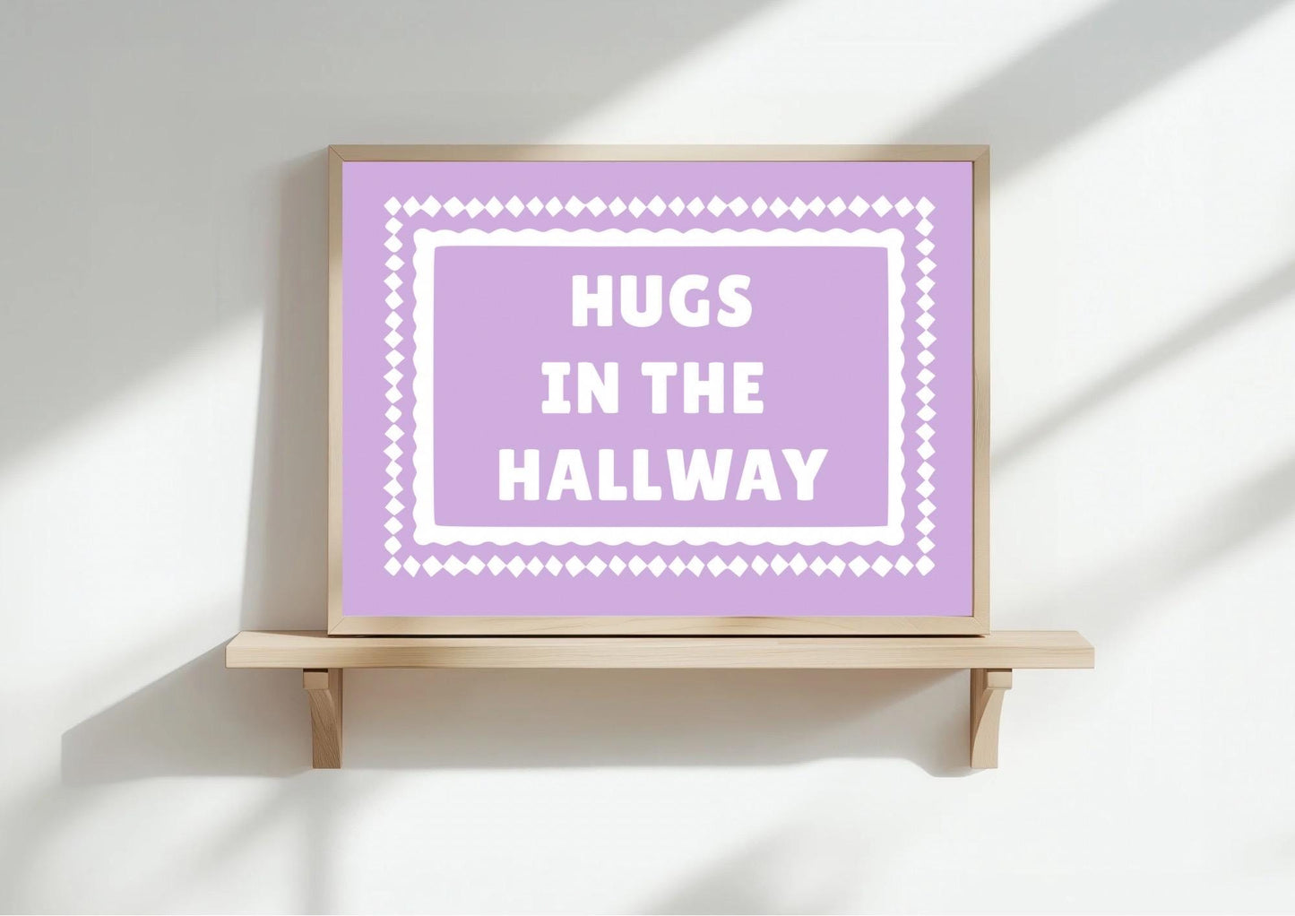 Hugs in the Hallway Art Print | Pastel Pink Wall Decor | A3/4/5/6 | | OTHER COLOURS AVAILABLE