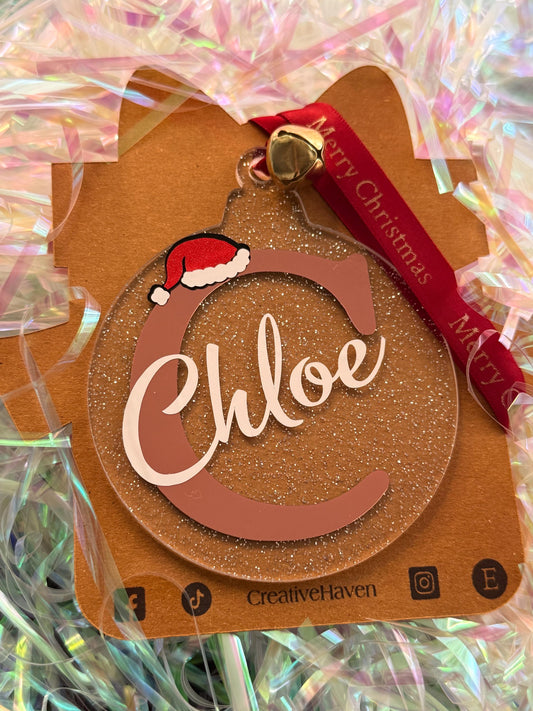 Personalized Christmas bauble, named bauble