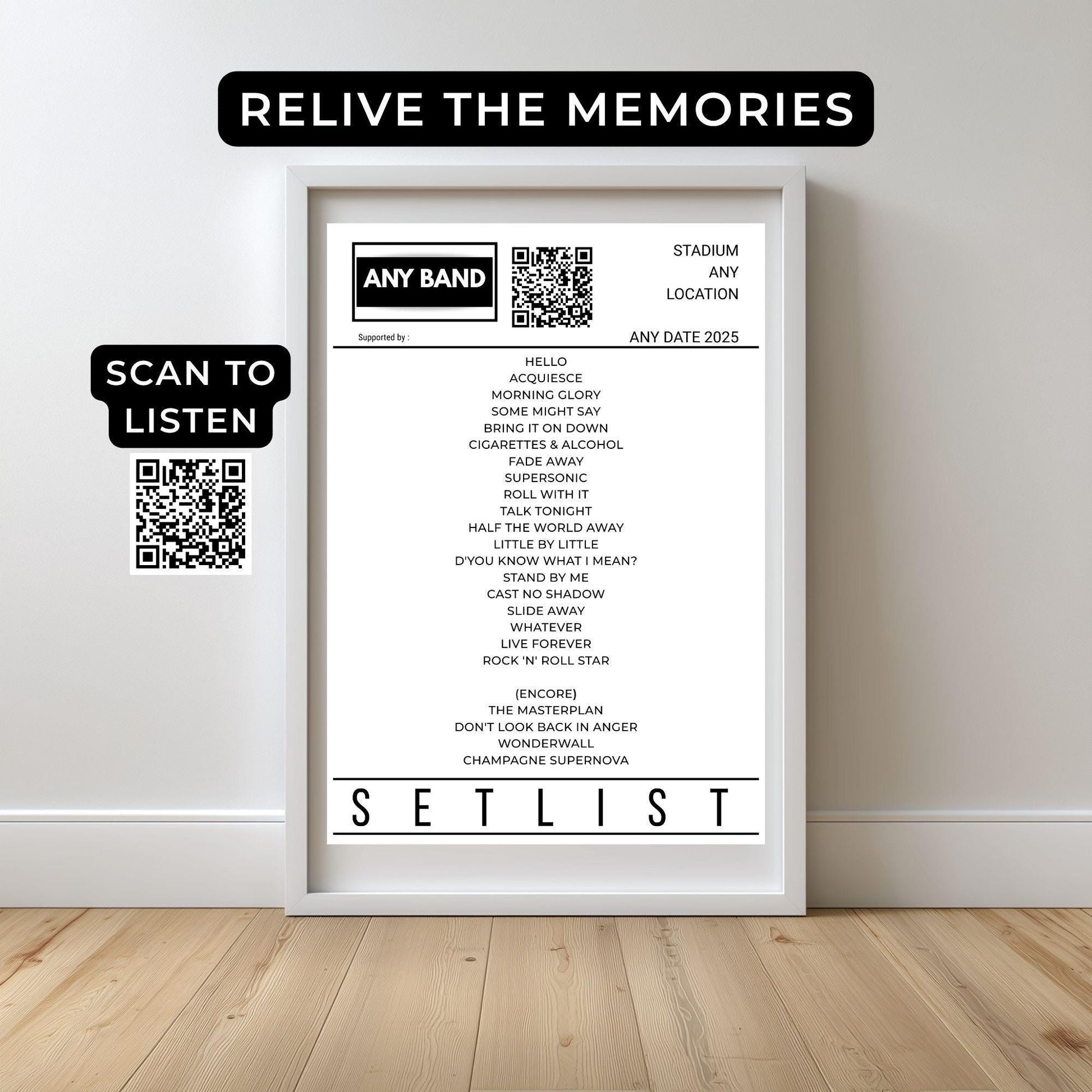 Personalized Song Lyric & Setlist Print Bundle | Custom Music Gift