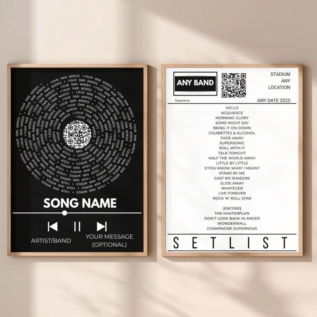Personalized Song Lyric & Setlist Print Bundle | Custom Music Gift