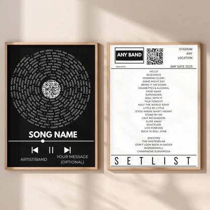 Personalized Song Lyric & Setlist Print Bundle | Custom Music Gift
