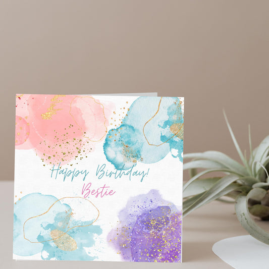 Personalised 6x6 Square Card | Custom Name Birthday Card | Floral, Kids, Modern & Minimal Designs | Handmade UK