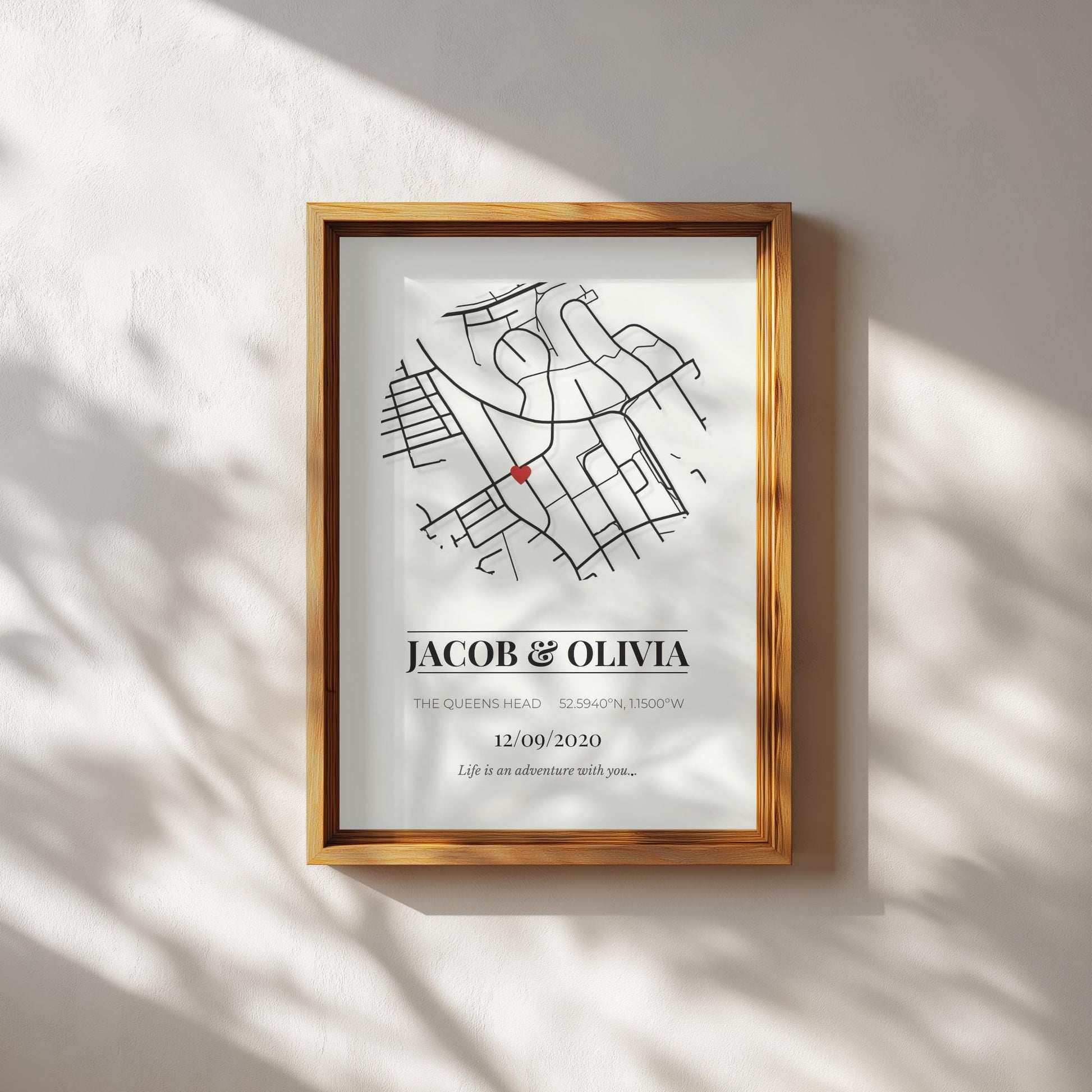 Custom Map Print, Personalised Location Gift (A3, A4)