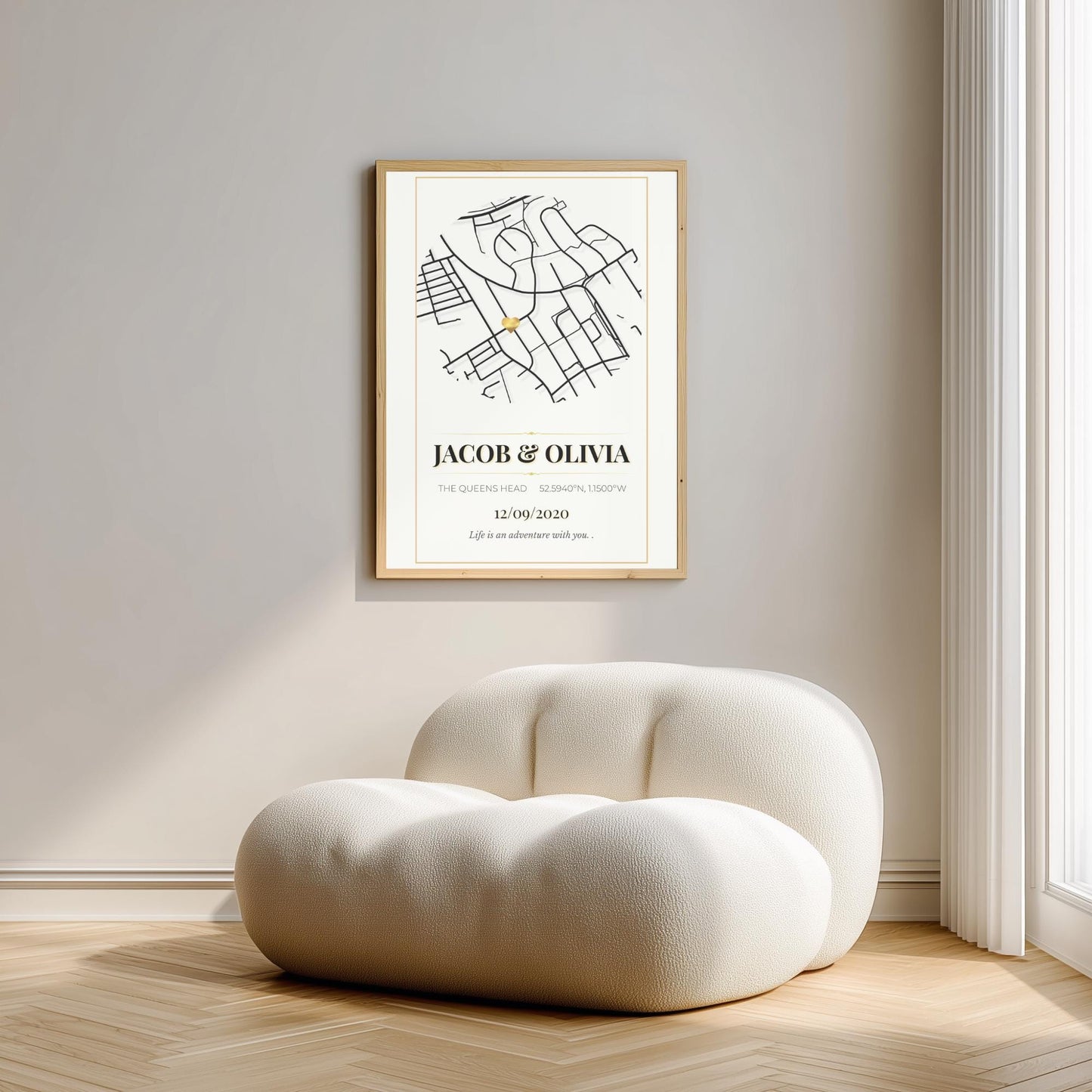 Luxury Gold Custom Map Print-Where We Met Print-Personalized Map Poster-Engagement Gift-Anniversary Gift-Couples Print