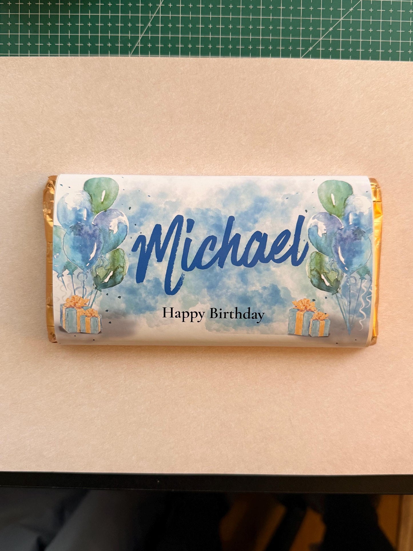 Personalized Birthday Gift Set – Card & Galaxy Chocolate