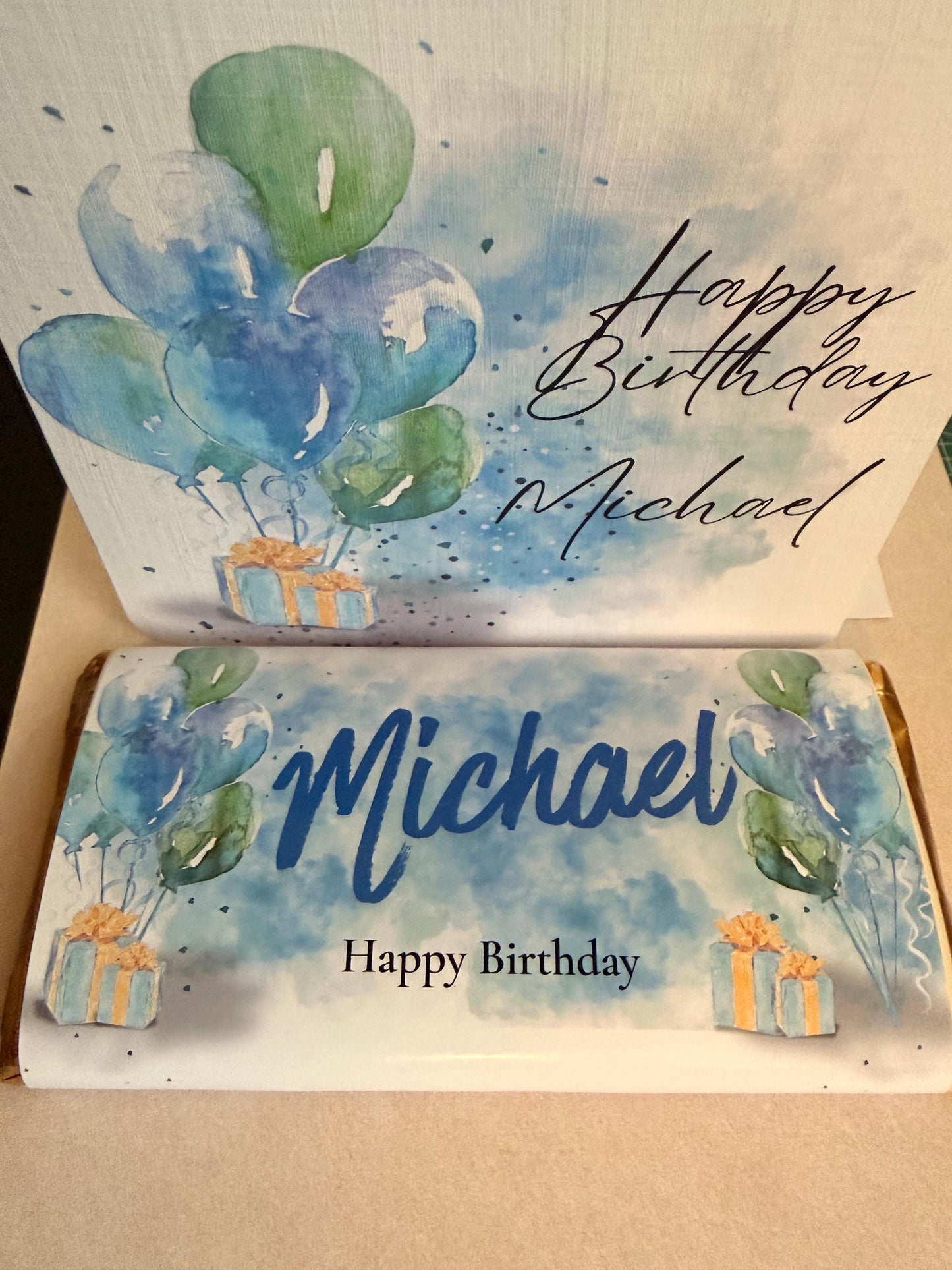 Personalized Birthday Gift Set – Card & Galaxy Chocolate