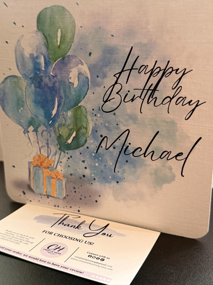 Personalized Birthday Gift Set – Card & Galaxy Chocolate