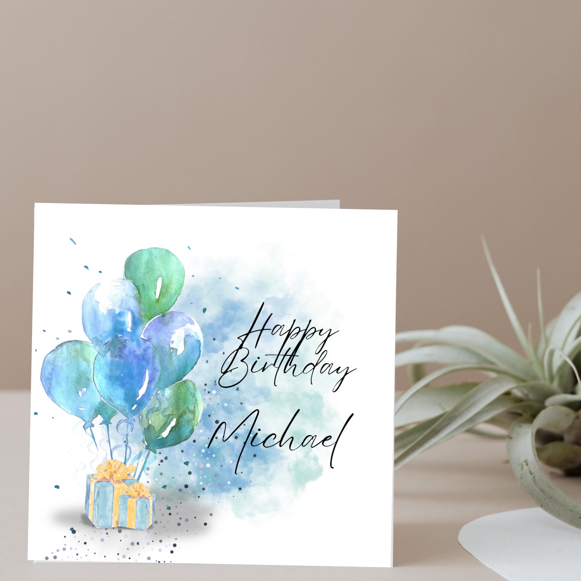 Personalised 6x6 Square Card | Custom Name Birthday Card | Floral, Kids, Modern & Minimal Designs | Handmade UK