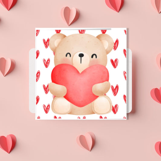 Cute Teddy Bear Valentines Day Card