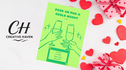 Girls Night Party Invitations, Personalised Invites