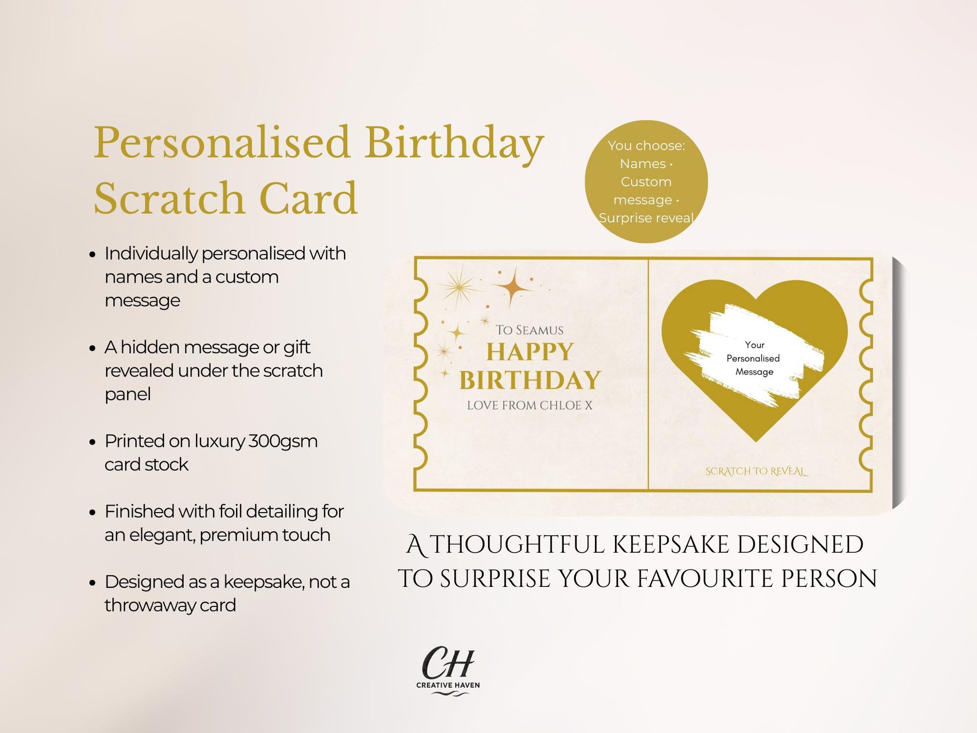 Personalised Birthday Scratch Card