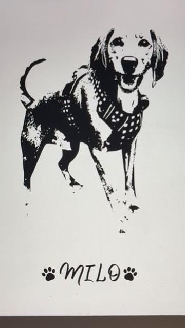 Custom Real Foil Pet Portrait - Memorial Gift-Gold,Silver,Copper Foil Print - Hand-Designed Pet Illustration from Photo- NONE FRAMED