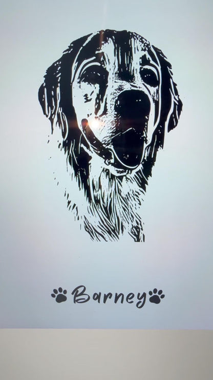 Custom Real Foil Pet Portrait - Memorial Gift-Gold,Silver,Copper Foil Print - Hand-Designed Pet Illustration from Photo- NONE FRAMED