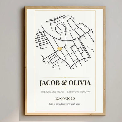 Luxury Gold Custom Map Print