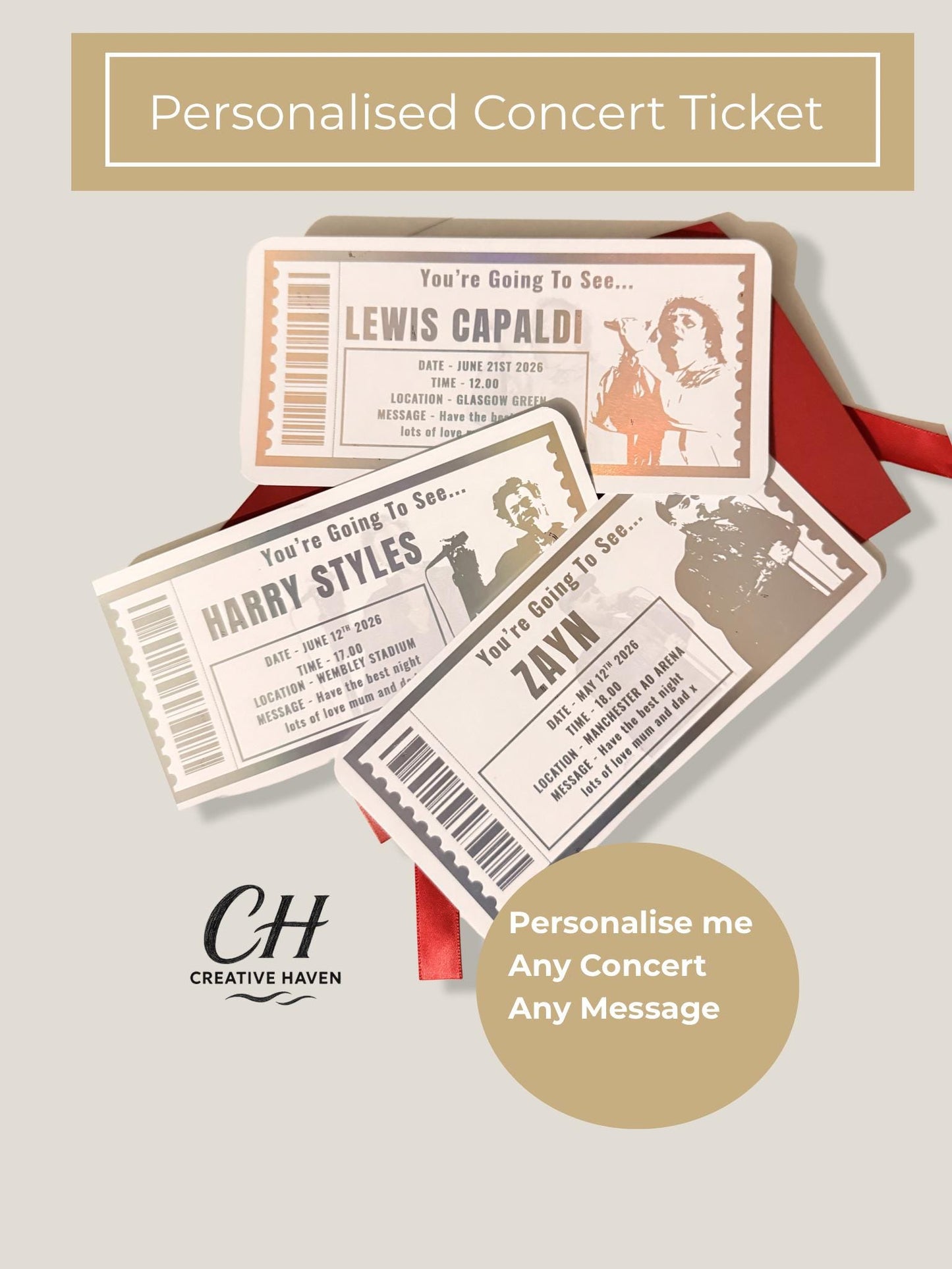 Personalised Concert Ticket