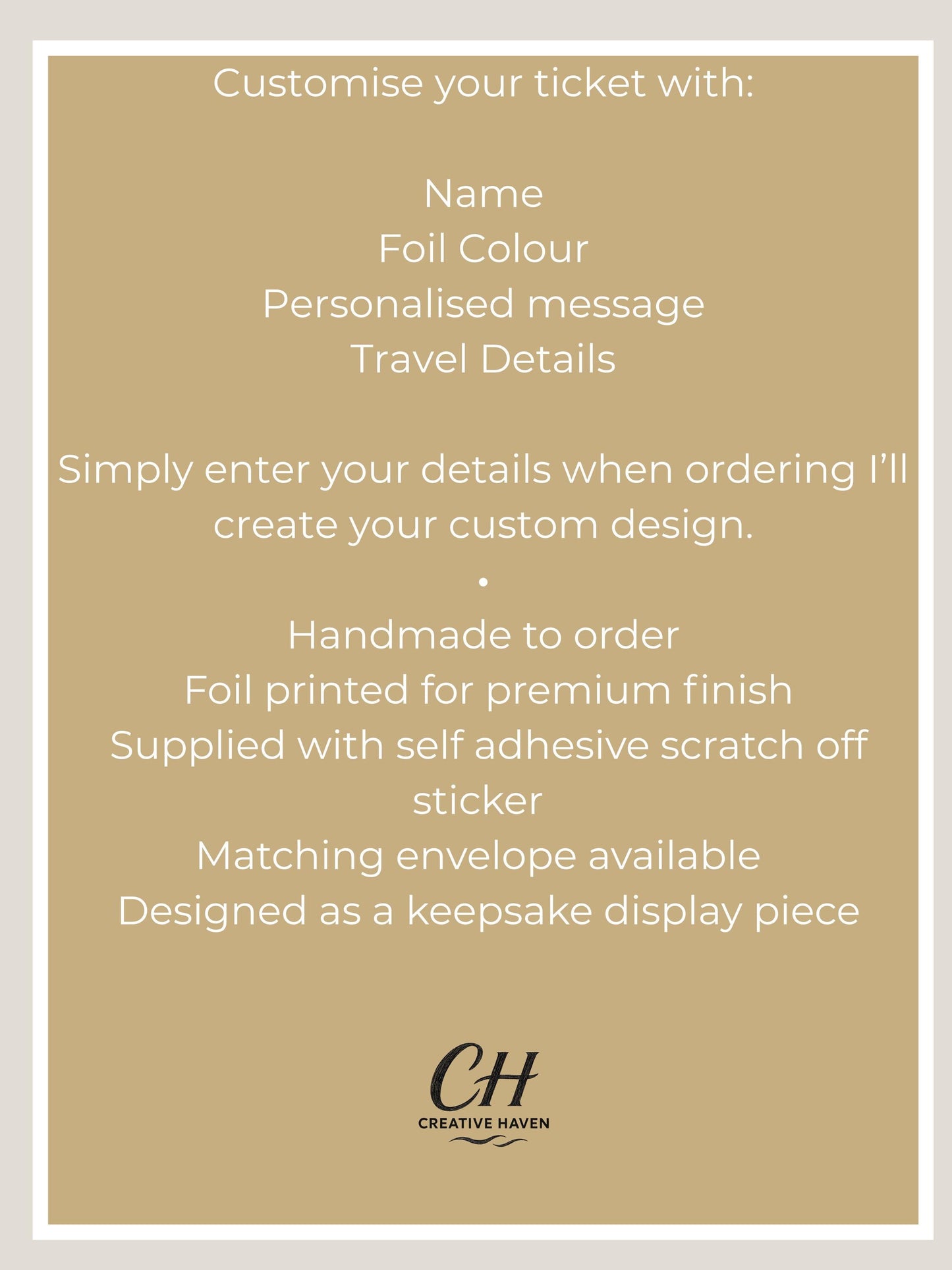 Luxury Cruise Ticket Scratch Reveal | Personalised Holiday Gift Voucher | Surprise Cruise Reveal | Foil Boarding Pass | Travel Gift Keepsake