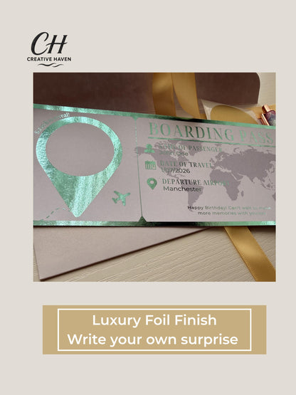 Luxury Flight Ticket Scratch Reveal | Personalised Holiday Gift Voucher | Surprise Flight Reveal | Foil Boarding Pass | Travel Gift Keepsake