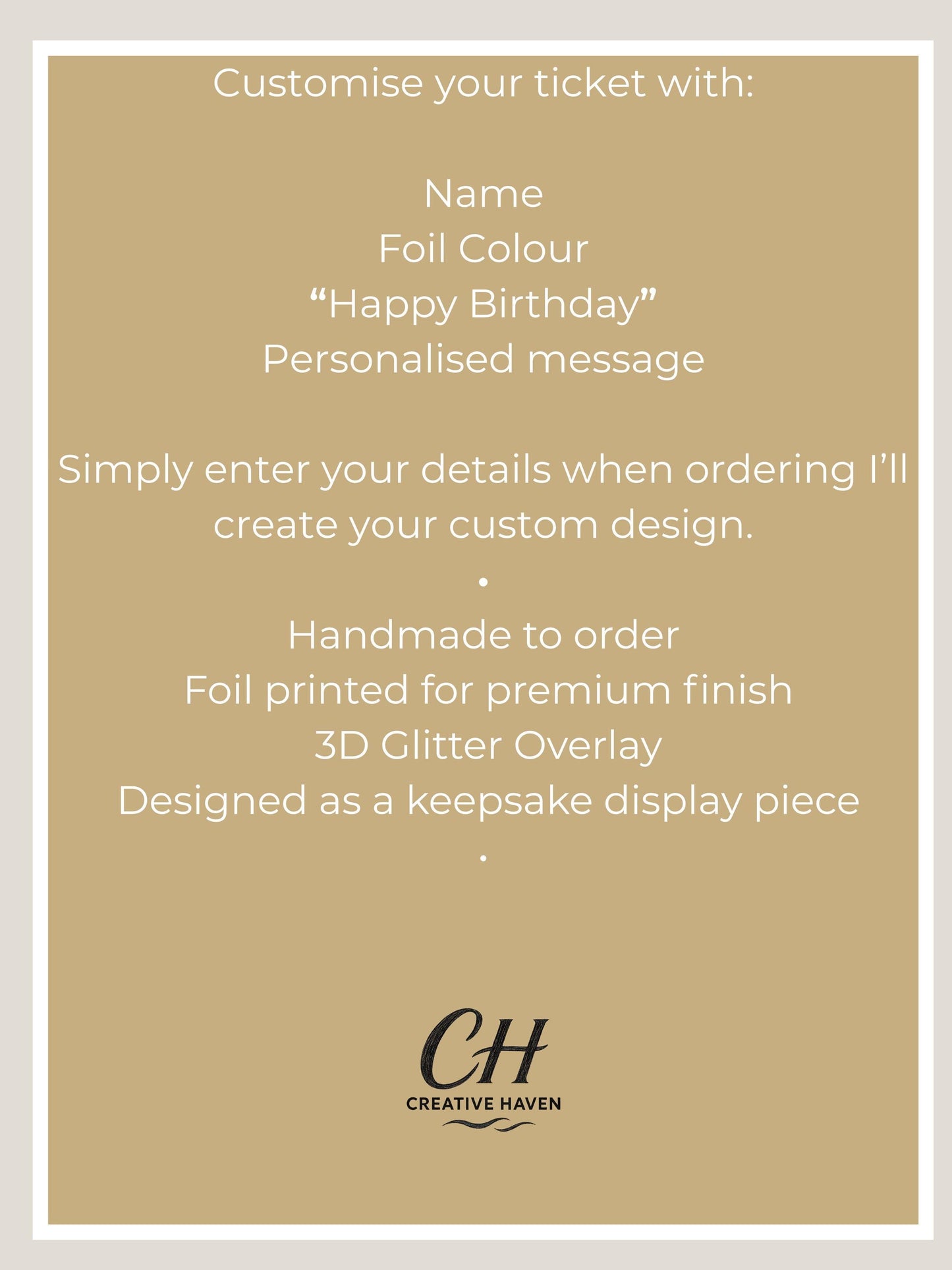 Personalised Racing Experience Ticket | Custom Birthday Gift Voucher | Foil Printed Keepsake Ticket | Go Kart Gift | Unique Gift Idea