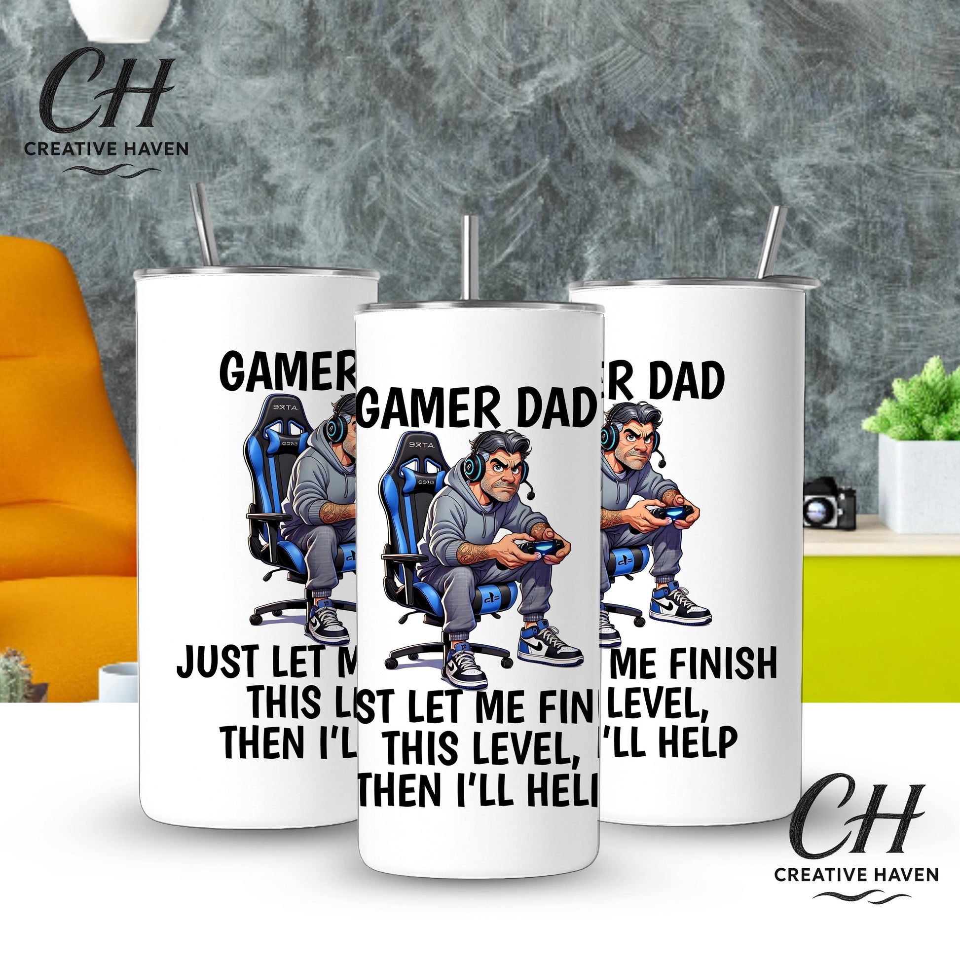 Personalised Father's Day Tumbler | Dad Gift Cup Water Bottle with Straw (20oz)