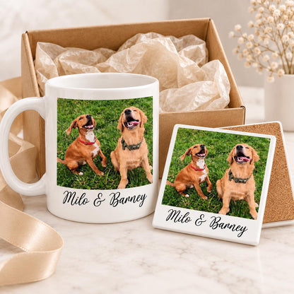 Personalised Photo Mug & Coaster Set, Custom Mug, Photo Gift, Mum Gift, Personalised Keepsake