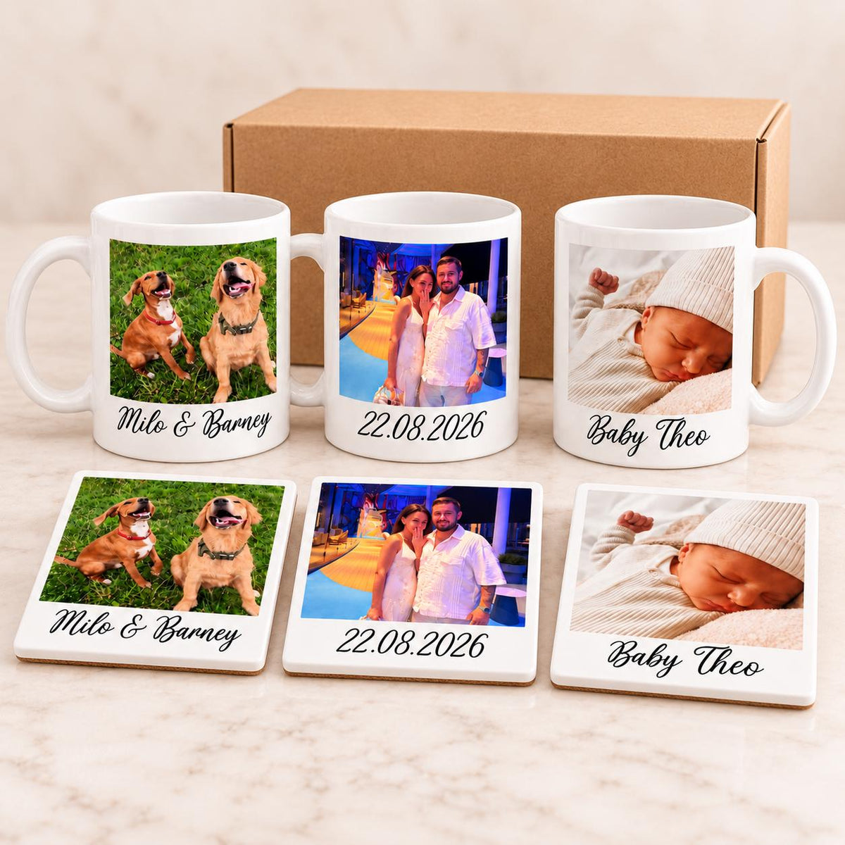 Personalised Photo Mug & Coaster Set, Custom Mug, Photo Gift, Mum Gift, Personalised Keepsake
