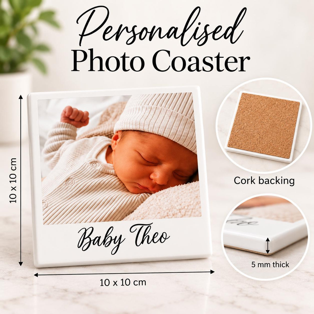 Personalised Photo Mug & Coaster Set, Custom Mug, Photo Gift, Mum Gift, Personalised Keepsake