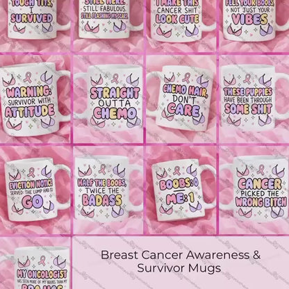 Breast Cancer Awareness Mug | Funny Cancer Mug | Survivor Gift | Chemo Gift | 11oz Ceramic Mug