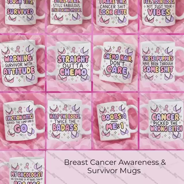 Breast Cancer Awareness Mug | Funny Cancer Mug | Survivor Gift | Chemo Gift | 11oz Ceramic Mug