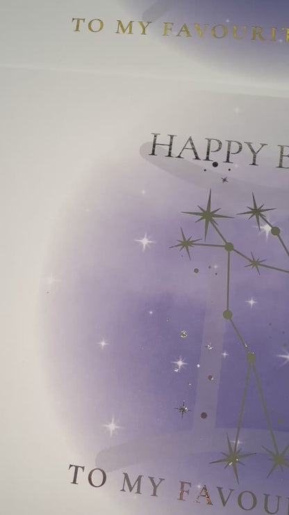 Star Sign Birthday Card - Favourite Zodiac Constellations