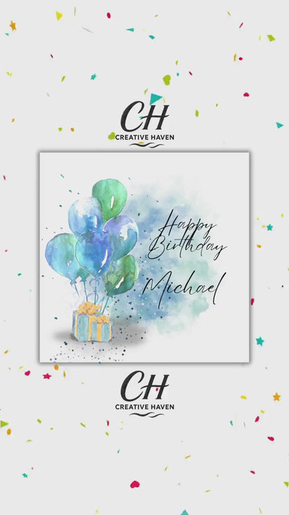 Personalized Birthday Gift Set – Card & Galaxy Chocolate