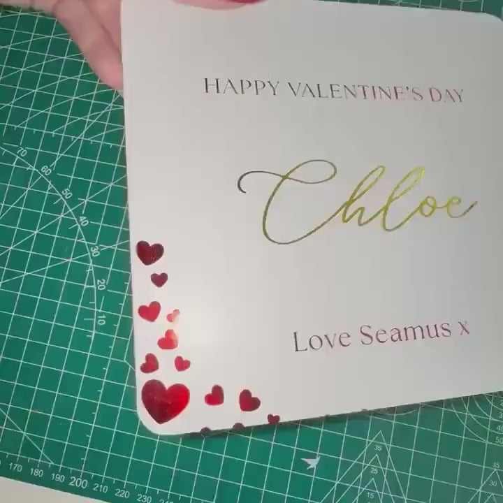 Personalised Foiled Valentine’s Card – Luxury 300gsm | Custom Name & Message