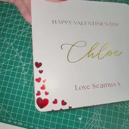 Personalised Foiled Valentine’s Card – Luxury 300gsm | Custom Name & Message