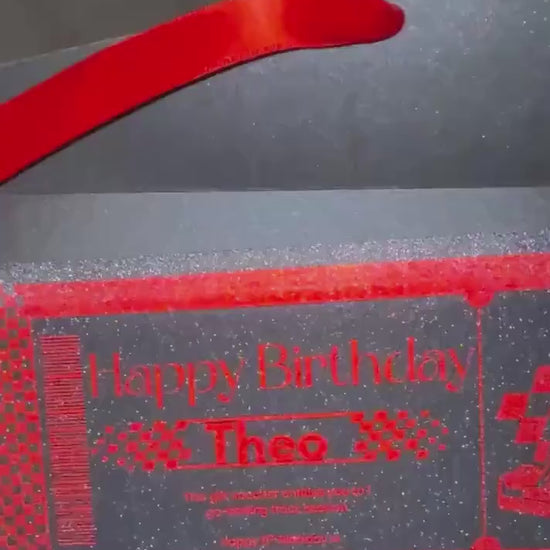 Personalised Racing Experience Ticket | Custom Birthday Gift Voucher | Foil Printed Keepsake Ticket | Go Kart Gift | Unique Gift Idea